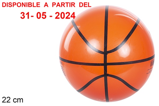 [110874] Ballon gonflé en plastique basket-ball 22 cm