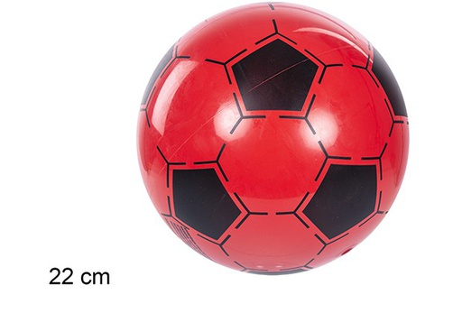 [110876] Pallone gonfiato plastica rosso calcio 22 cm