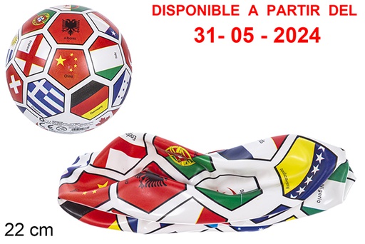 [110885] Deflated ball decorated country flag 22 cm