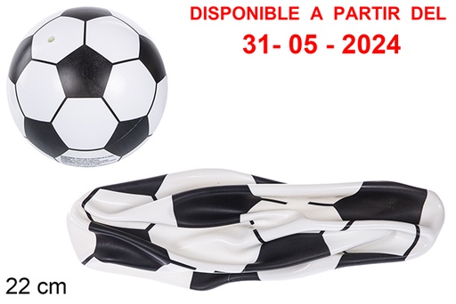 [110890] Ballon de football dégonflé blanc décoré 22 cm