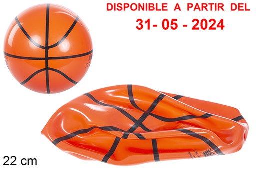 [110891] Deflated ball decorated basket 22 cm