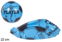 Balón plástico futbol azul 22 cm