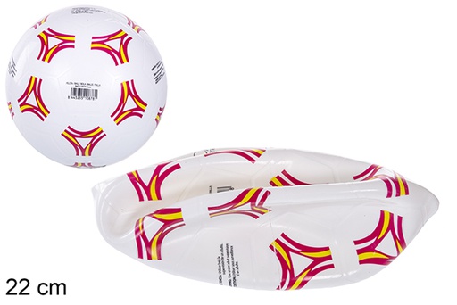 [110895] Pallina di plastica decorata gialla/rossa 22 cm