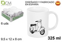 Taza mug cerámica blanca decorada moto