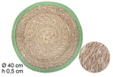 Base redonda de ervas marinhas com borda de juta verde 40 cm