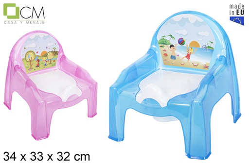 [111526] Silla bebe orinal con dibujo infantil colores translúcidos
