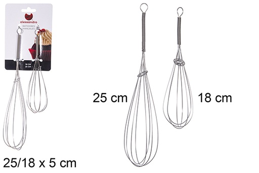 [110391] Pack 2 mélangeurs Spring inox 25/18 cm