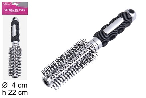 [110527] SPAZZOLA PER CAPELLI TONDA C/MANICO NERO