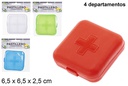 Pastillero plástico 4 departamentos colores surtidos