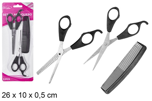 [110724] Conjunto de cabeleireiro 2 tesouras + pente