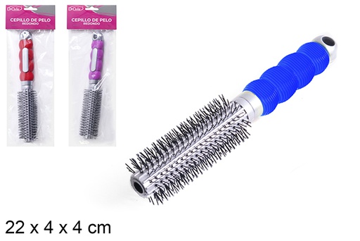 [110533] Cepillo pelo redondo mango colores surtidos