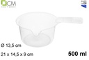 Cazo plástico microondas transparente 500 ml