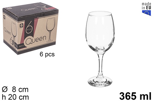 [205823] Cálice de vidro para vinho Queen 365 ml