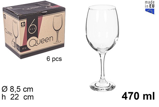 [205824] Calice in vetro da vino Queen 470 ml