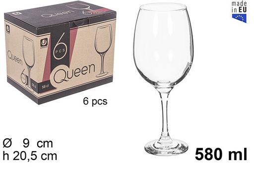 [205825] Cálice de vidro para vinho Queen 580 ml