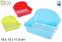 Estropajero plástico rectangular con rejilla colores surtidos
