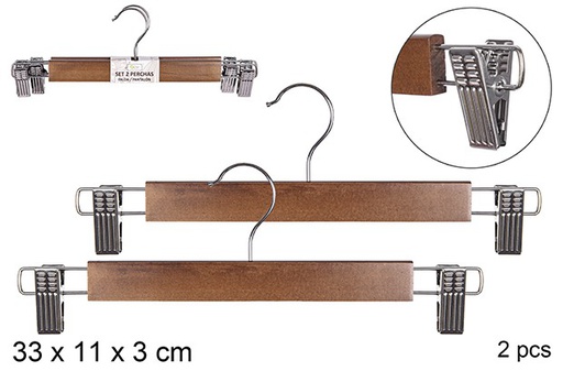 [110848] WOODEN HANGERS WITH CLIPS