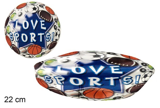[111559] Balón plástico decorado Love Sports 22 cm