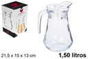Jarra cristal con tapa 1,5 litros