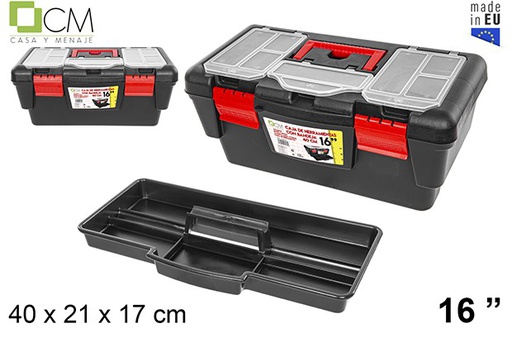 [103031] Plastic box tools with tray 40 cm 16&quot;