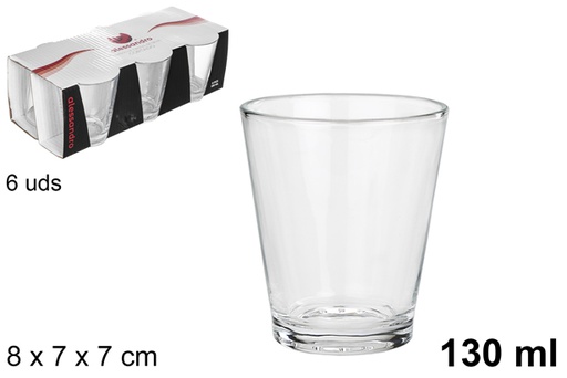 [110709] 6 COFFEE MILK GLASS TUMBLER 130 ML
