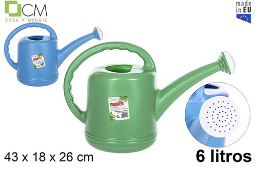 [111719] Assorted color plastic watering can 6 l. (eco)