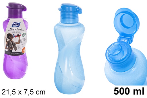 [205897] Bouteille d'eau en plastique couleurs assorties 500 ml