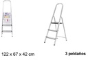 Escalera aluminio 3 peldaños con plataforma