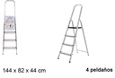 Escalera aluminio 4 peldaños con plataforma