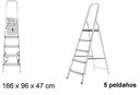 Escalera aluminio 5 peldaños con plataforma