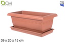 Elsa plastic planter with plate 39 cm