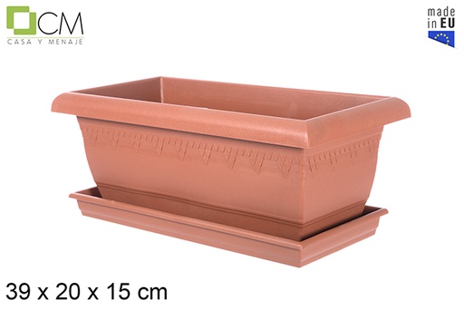 [102953] Elsa plastic planter with plate 39 cm