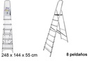 Escalera aluminio 8 peldaños con plataforma
