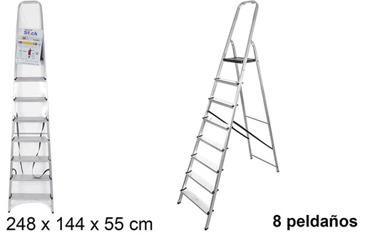 [111491] Scaletta in alluminio 8 gradini con piattaforma