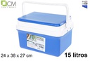 Nevera azul tapa plana 15 l.