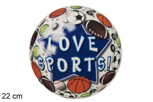 [111557] Bola plástica decorada Love Sports 22 cm