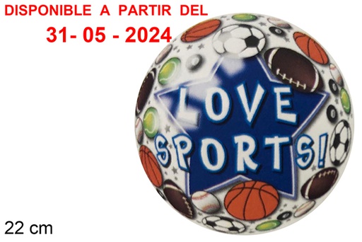 [111557] pallone decorato love sport 22cm