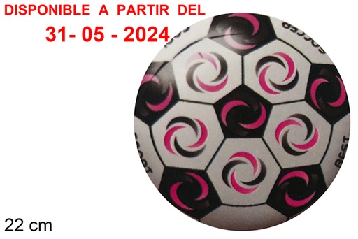 [111558] ballon décoré de cercles fuchsia 22cm