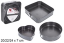 Pack 3 moldes inoxidables forma corazón desmontables 20/22/24 cm