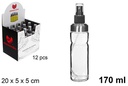 Aceitera cristal redonda Milán con tapón pulverizador 170 ml