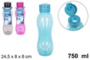 Botella plástico de agua colores surtidos 750 ml
