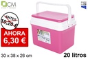 Nevera rosa tapa plana 20 l.