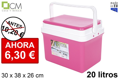 [111501] Nevera rosa 20l. tapa plana