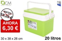 Nevera verde tapa plana 20 l.