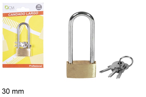 [110756] Long bronze security padlock 30 mm