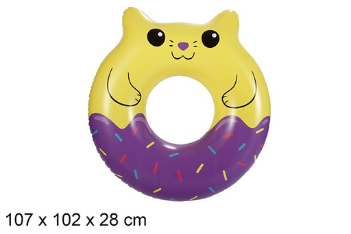 [206139] Flotador hinchable donut gato 114x119cm