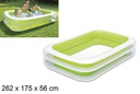 Piscina hinchable rectangular verde 262x175 cm