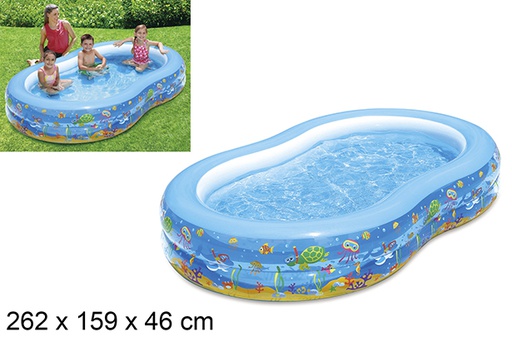 [206166] Marine decorated oval inflatable pool 262x159 cm