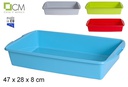 Bandeja plástico colores surtidos 47x28 cm