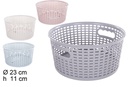 Round rattan plastic basket assorted colors